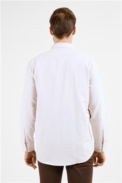 Sert Yaka Uzun Kol Cepli Comfort Fit Pamuklu Gömlek 1004255285