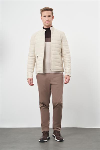 Koyu Bej Suni Deri Hakim Yaka Düz Yırtmaçsız Tam Astar Slim Fit Casual Deri Mont 1038245150