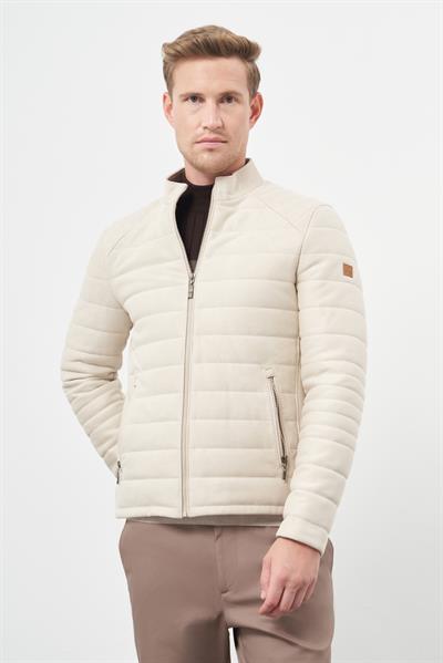 Koyu Bej Suni Deri Hakim Yaka Düz Yırtmaçsız Tam Astar Slim Fit Casual Deri Mont 1038245150