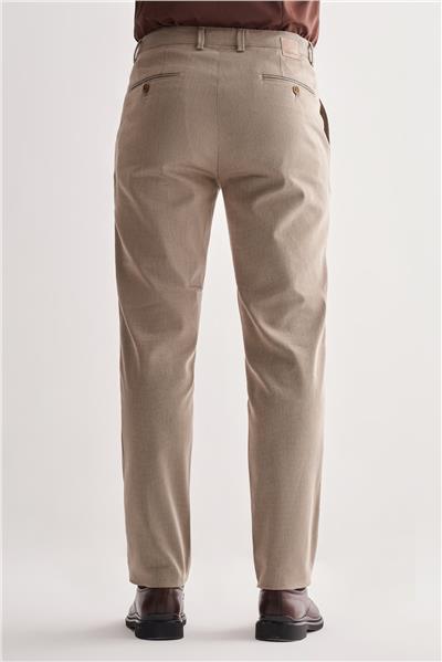 Koyu Bej Yan Cep Düz Paça Pamuklu Comfort Fit Chino Casual Pantolon 1003255166