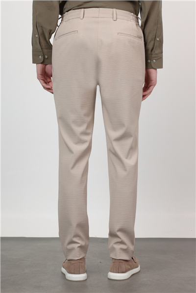 Yan Cep Kendinden Desenli Gofreli Jogger Slim Fit Esnek Pantolon 1003260177