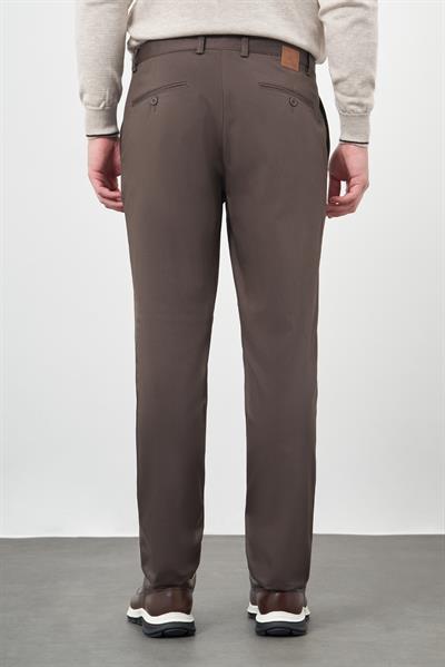 Koyu Camel Pamuklu Yandan Cepli Casual Comfort Fit Chino Pantolon 1003245164