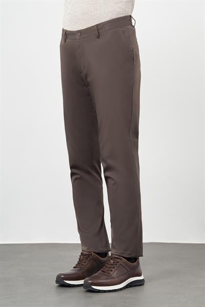 Koyu Camel Pamuklu Yandan Cepli Casual Comfort Fit Chino Pantolon 1003245164