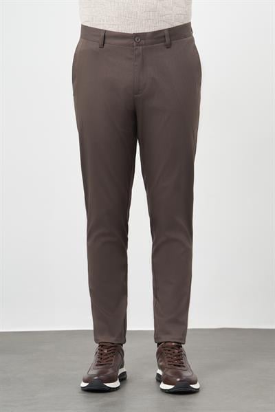 Koyu Camel Pamuklu Yandan Cepli Casual Comfort Fit Chino Pantolon 1003245164