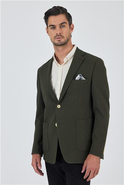 Mono Yaka Gofreli  Esnek 6 Drop Slim Fit Casual  Ceket 1002250126