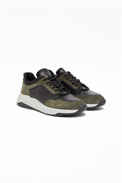 Koyu Haki %100 Deri Analin Bağcıklı Casual Ayakkabı 1033240162