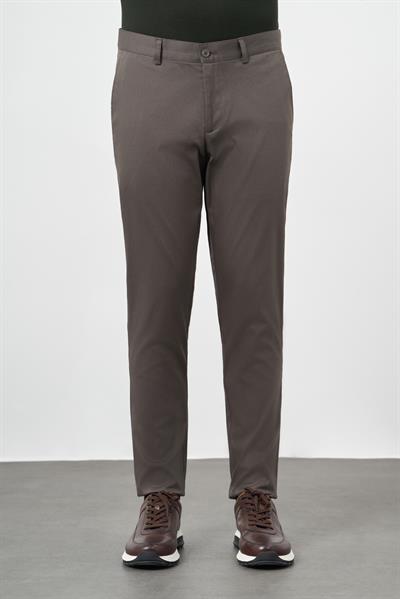 Koyu Haki Pamuklu Yandan Cepli Casual Comfort Fit Chino Pantolon 1003245164