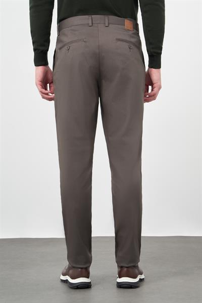 Koyu Haki Pamuklu Yandan Cepli Casual Comfort Fit Chino Pantolon 1003245164