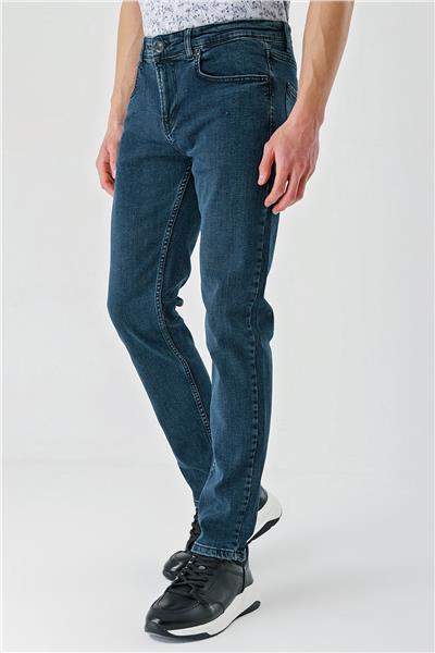 Koyu Haki Gabardin 5 Cepli Slim Fit Dar Kesim Casual Denim Jean Kot Pantolon 1023240150