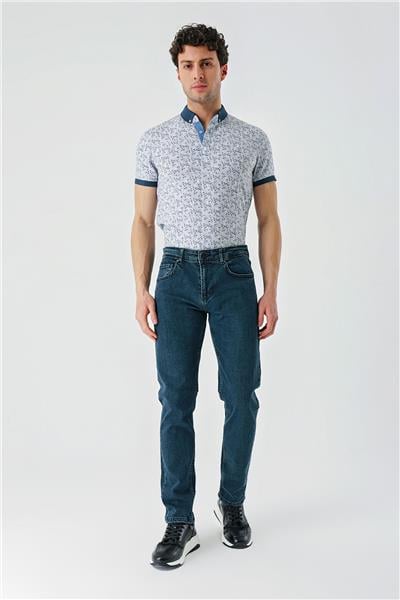 Koyu Haki Gabardin 5 Cepli Slim Fit Dar Kesim Casual Denim Jean Kot Pantolon 1023240150