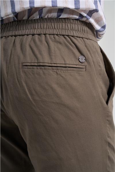 Koyu Haki Pamuklu Yandan Cepli Casual Comfort Fit Jogger Pantolon 1003250110