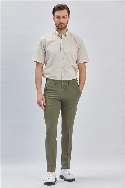 Esnek Lastikli Yandan Cepli Casual Slim Fit Ayarlanabilir Kemer Pantolon 1003240162