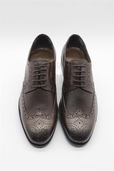 Koyu Kahverengi %100 Deri Analin Bağcıklı Classic Ayakkabı 1033245176_400