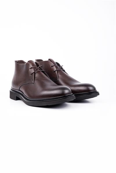 Koyu Kahverengi %100 Deri Analin Bağcıklı Classic Ayakkabı 1033245162
