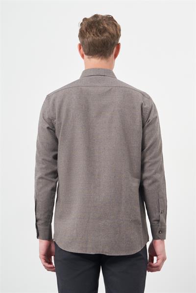 Uzun Kol Kareli Desen Gabardin Cepsiz Pamuklu Classic Comfort Fit Gömlek 1004245166