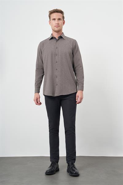 Uzun Kol Kareli Desen Gabardin Cepsiz Pamuklu Classic Comfort Fit Gömlek 1004245166