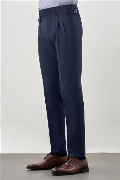 Koyu Lacivert Yandan Cepli Classic Slim Fit Modelli Pantolon Pantolon 1003245173