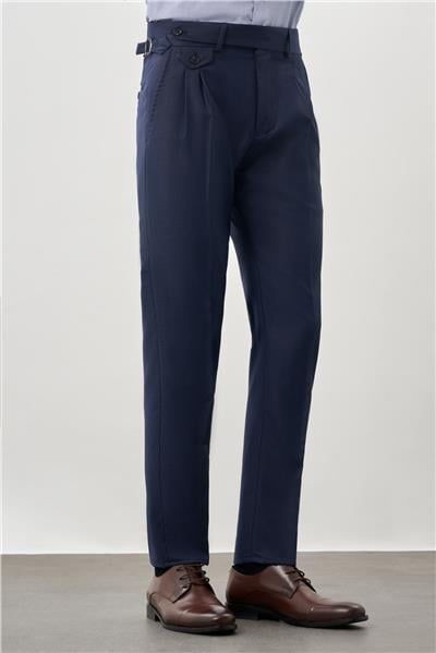 Koyu Lacivert Yandan Cepli Classic Slim Fit Modelli Pantolon Pantolon 1003245173