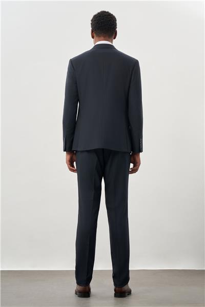 Koyu Lacivert Bez Ayağı Mono Yaka Tam Astar Esnek 6 Drop Comfort Fit Takım Elbise 1001245900