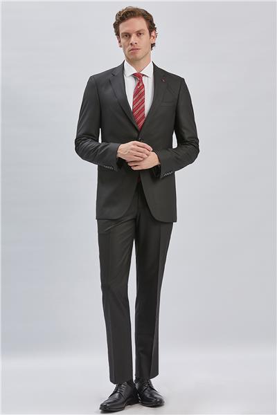 Koyu Lacivert Çizgili Kırlangıç Yaka Astarlı 6 Drop Slim Fit Dar Kesim Takım Elbise 1001240175