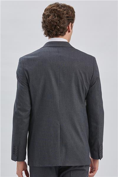 Koyu Lacivert Çizgili Mono Yaka Astarlı 4 Drop Comfort Fit Rahat Kesim Takım Elbise 1001240177