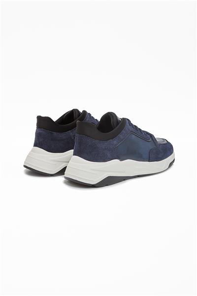 Koyu Lacivert %100 Deri Analin Bağcıklı Casual Ayakkabı 1033240162