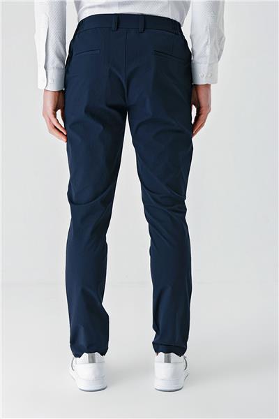 Koyu Lacivert Pamuklu Yandan Cepli Casual Slim Fit Jogger Pantolon 1003240206