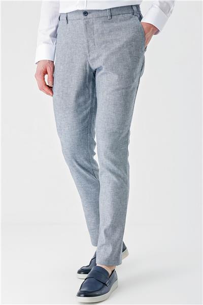 Koyu Lacivert Keten Lastikli Yandan Cepli Casual Comfort Fit Jogger Pantolon 1003240159