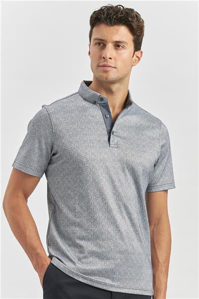 Koyu Lacivert Merserize Garnili Pamuklu Casual Slim Fit Tişört 1011240164