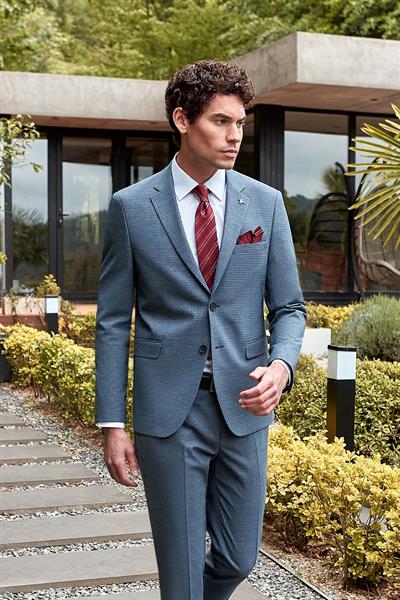 Lacivert Mono Yaka 6 Drop Slim Fit Tam Astar Esnek Takım Elbise 1001240174