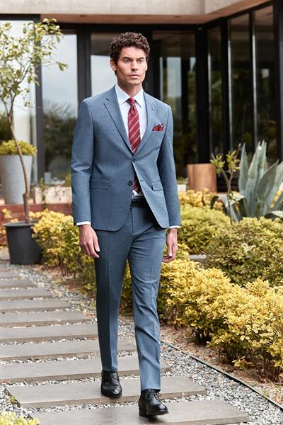 Lacivert Mono Yaka 6 Drop Slim Fit Tam Astar Esnek Takım Elbise 1001240174
