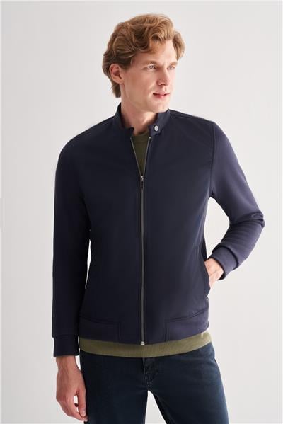 Koyu Lacivert Dik Yaka Cls Slim Fit  Mont 1007255127