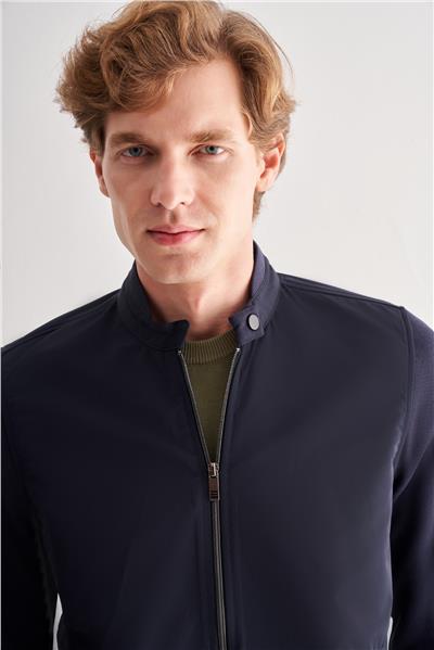 Koyu Lacivert Dik Yaka Cls Slim Fit  Mont 1007255127