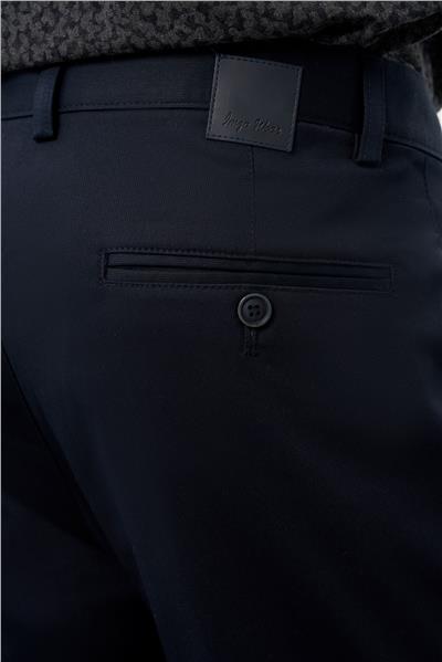 Koyu Lacivert Pamuklu Yandan Cepli Casual Comfort Fit Chino Pantolon 1003245169