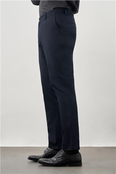 Koyu Lacivert Pamuklu Yandan Cepli Casual Comfort Fit Chino Pantolon 1003245169