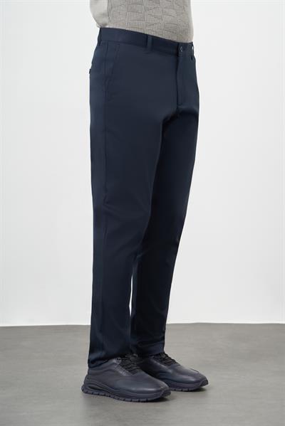 Koyu Lacivert Pamuklu Yandan Cepli Casual Comfort Fit Chino Pantolon 1003245164