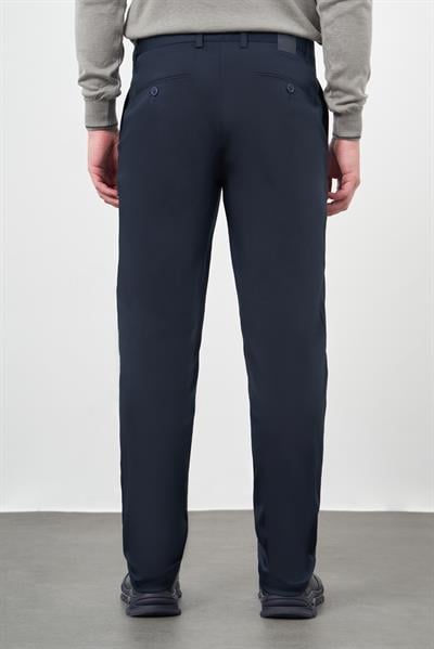 Koyu Lacivert Pamuklu Yandan Cepli Casual Comfort Fit Chino Pantolon 1003245164