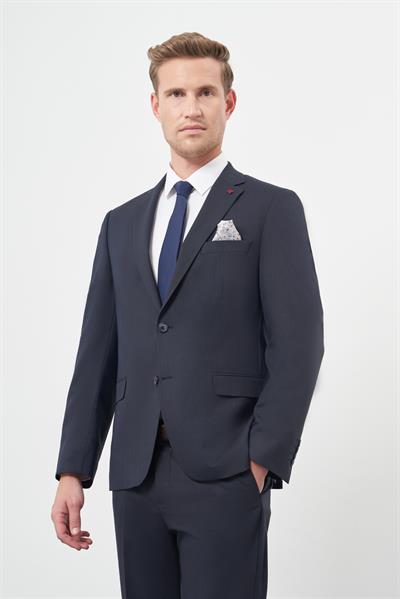 Koyu Lacivert Düz Mono Yaka 6 Drop Comfort Fit Classic Takım Elbise 1001245167