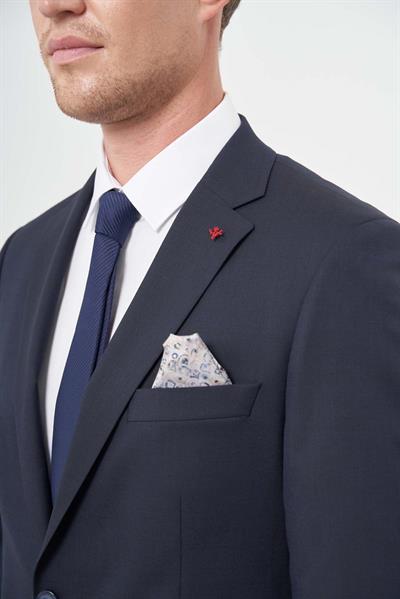 Koyu Lacivert Düz Mono Yaka 6 Drop Comfort Fit Classic Takım Elbise 1001245167