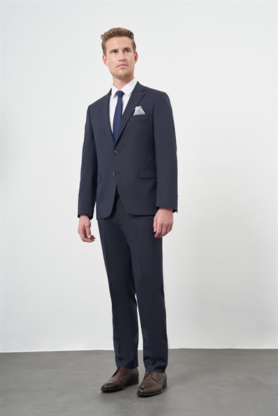 Koyu Lacivert Düz Mono Yaka 6 Drop Comfort Fit Classic Takım Elbise 1001245167