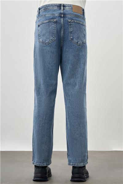Koyu Lacivert Düz Cord Pamuklu 5 Cep Oversize Casual Denim Pantolon 1023245156