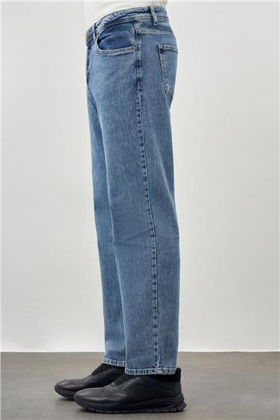 Koyu Lacivert Düz Cord Pamuklu 5 Cep Oversize Casual Denim Pantolon 1023245156