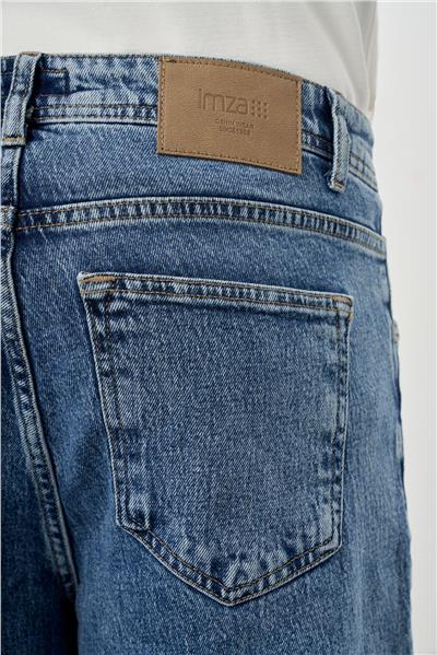 Koyu Lacivert Düz Cord Pamuklu 5 Cep Oversize Casual Denim Pantolon 1023245156