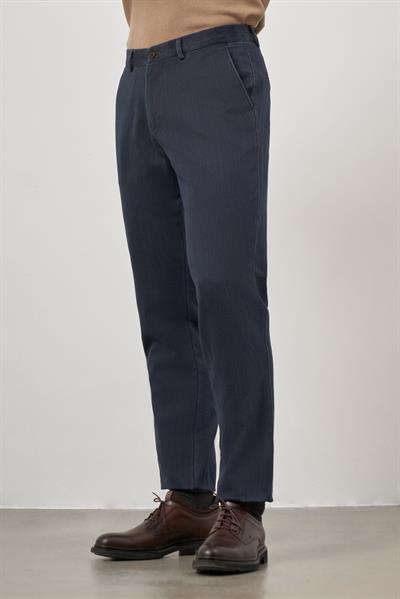 Koyu Lacivert Pamuklu Yandan Cepli Casual Comfort Fit Chino Pantolon 1003245153