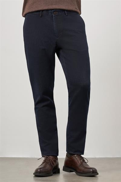Koyu Lacivert Pamuklu Yandan Cepli Casual Comfort Fit Chino Pantolon 1003245155