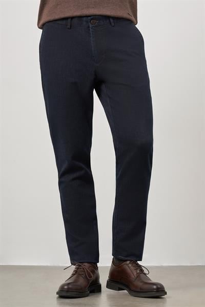 Koyu Lacivert Pamuklu Yandan Cepli Casual Comfort Fit Chino Pantolon 1003245156