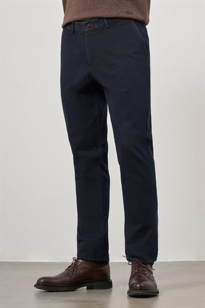Koyu Lacivert Pamuklu Yandan Cepli Casual Comfort Fit Chino Pantolon 1003245156