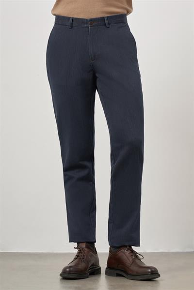 Koyu Lacivert Pamuklu Yandan Cepli Casual Comfort Fit Chino Pantolon 1003245153