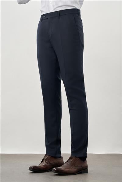 Lacivert Esnek Yandan Cepli Slim Fit Classic Pantolon 1003245209