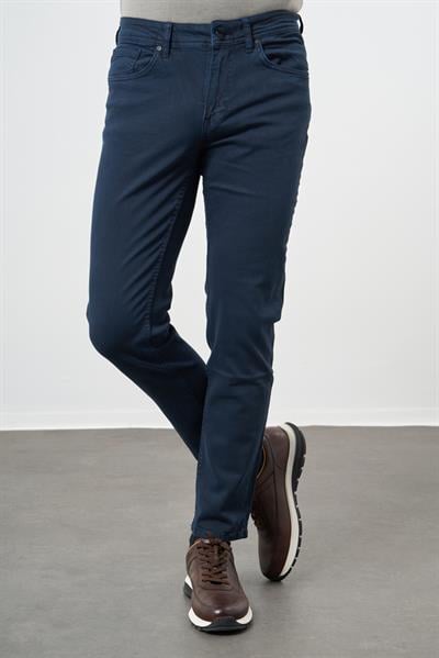 Koyu Lacivert Pamuklu 5 Cep Casual Slim Fit 5 Cep Pantolon 1003245318